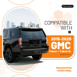 KUAFU Rear Trailer Hitch Cover Panel Compatible with 2015-2020 GMC Yukon/Yukon XL Denali,SLE,SLT Replace for 23142974, GM1180181 PP Plastic Painted -Matte Black