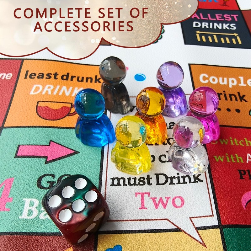 Nuyoach Drinking Board Games for Adults,Large Drink Game Leather Mat