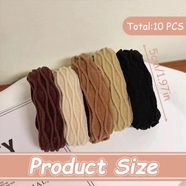 Stylisch geflochtener Haargummi mit starkem Halt,10 Stück Damen Haarschmuck in Schwarz, Zopfgummi Haarschonend, Haarband Anti Frizz & Ohne Abdruck, Stylischer Haargummi für jeden Haartypen