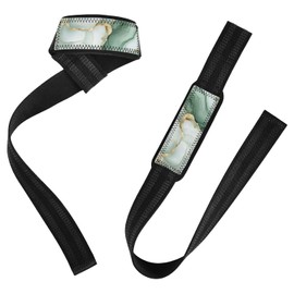 Mármol blanco salvia verde Fitness Levantamiento Correas de 26 pulgadas, antideslizantes, resistentes correas de entrenamiento para levantamiento de pesas, gimnasio, peso muerto, entrenamiento