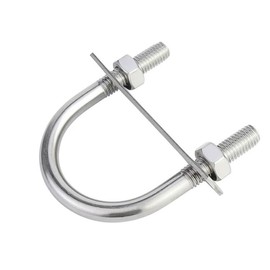 FamlTol M8 U-Bolts 1 inch Wide, Steel U Clamps Heavy Duty, Round U Bolt bracket with Hex Nut, Plate for pipes and conduit fixing │ M8*25mm x 52mm │ 2 Sets