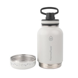 Thermoflask 2-in-1 Dog Share Bottle - Stainless Steel, Insulated Water Bottle - Features Built-In Water Bowl & Double-Wall Insulation - Keeps Water Cool for up to 24 Hours - 32 oz