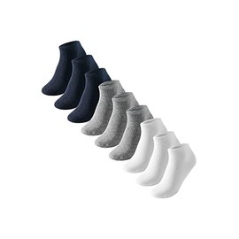 Uncover by Schiesser Men's Trainer Socks, Pack of 9, 3 x white / 3 x grey mel. / 3 x night blue