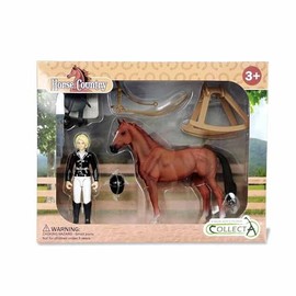 CollectA Lady Tournament Rider & Accessories - Riding Horse Playset, Animal Toys & Figures, Realistic & Hand Painted, Gifts For Toddlers & Kids, Age 3 Years +
