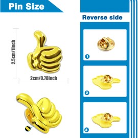 12/Pack Thumbs up Award Lapel Pins Bluk - Employee Appreciation Gifts Inspirational for Coworker Staff Teacher Team Employee Badge Brooch Souvenir
