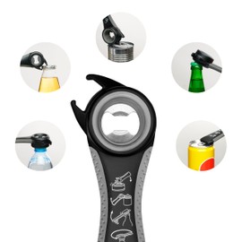 homiez Set of 2 Multi Opener Set - FOR5 5-in-1 Multi Opener + Drehfix - Bottle Opener for Seniors, Jar Opener, Lid Opener for Left and Right Hands, Screw Cap Opener Aid Weak Hands Arthritis