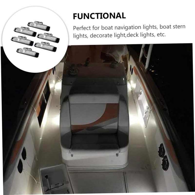 Gatuida 6Pcs Boat Navigation Lights Leds Interior Lights Energy Saving