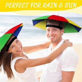 ZKGYUS Umbrella Hat with Elastic Band, Fishing Umbrella Cap Outdoor Folding Headwear Umbrella Hat, Umbrella Hat, Sun Protection, Umbrella for Beach
