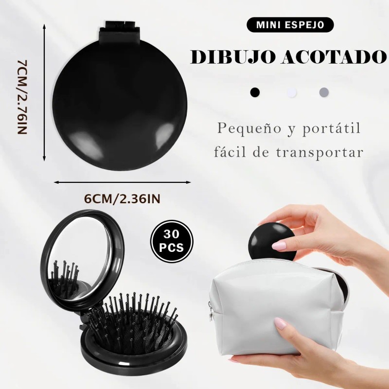 30pcs Espejos De Bolsillo Para Maquillaje Portátil Con Peine