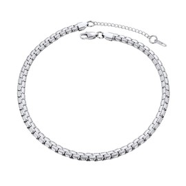 Prosteel Men's Venetian Chain with Lobster Clasp 4 mm / 6 mm Wide Chain with Lobster Clasp for Men and Boys, Length 46–76 cm Selectable, Stainless Steel