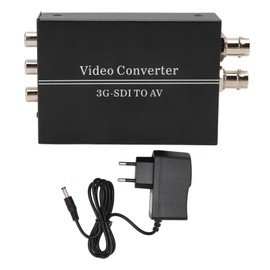 3G SDI to AV Converter Lossless SD HD 3G SDI to RCA Adapter with SDI Signal Loopout for TV Monitor Projector 100‑240V EU Plug