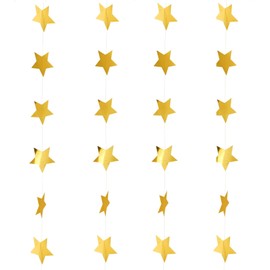 SimautHawk 4 Pcs Star Garlands, Glitter Star Garlands Banner Decor， Christmas Garlands, for Happy Birthday Decorations, Graduation Decorations, Wedding, Party Decor (4)