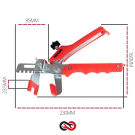 TekTools Tile Levelling Wedge Pliers - Tile Levelling Installation Tool (Red) for Wall, Floor, Ceramic, Stone Tiles. Tile Spacer Pliers - for Clip Wedges