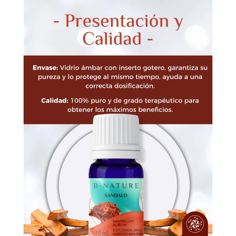 Aceite Esencial De Sandalo 30 Ml, 100% Puro Y Natural