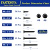FASTENOVA 255pcs Black Wood Screws Assortment Kit, 304 Stainless Steel,
