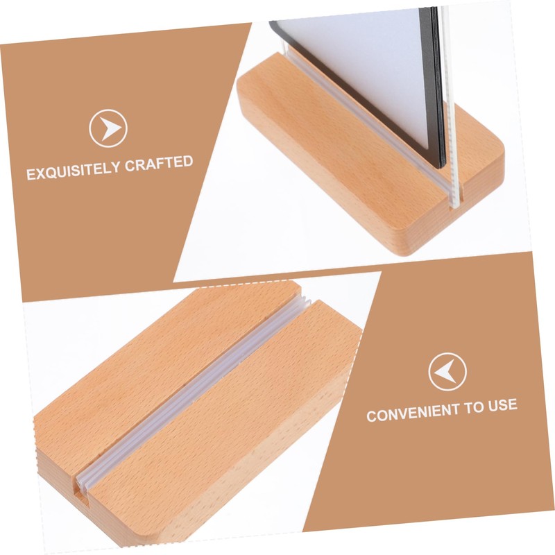 TEHAUX Double-Sided Wooden Menu Display Stand for Restaurants Coffee Shops