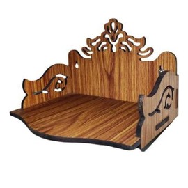 Generic Small Premium Wooden Temple for Home, Office, Decor Wall Mounted Hanging Engineered Wood Home Temple (DIY(Do-It-Yourself)) (Height -15cm/6 inches) (Brown), GLOSMMAN66776