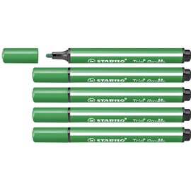 Triangular Fibre-Tip Pen - STABILO Trio Scribbi - Pack of 5 - Green