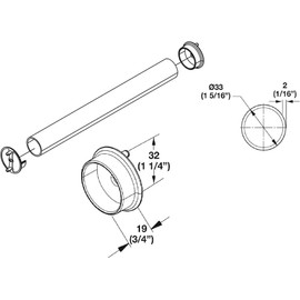 Premium 1 5/16 Inch Diameter Round Wardrobe Tube Closet Rod with End Supports (Matte Brass, Custom 10"-48" Wide Space)