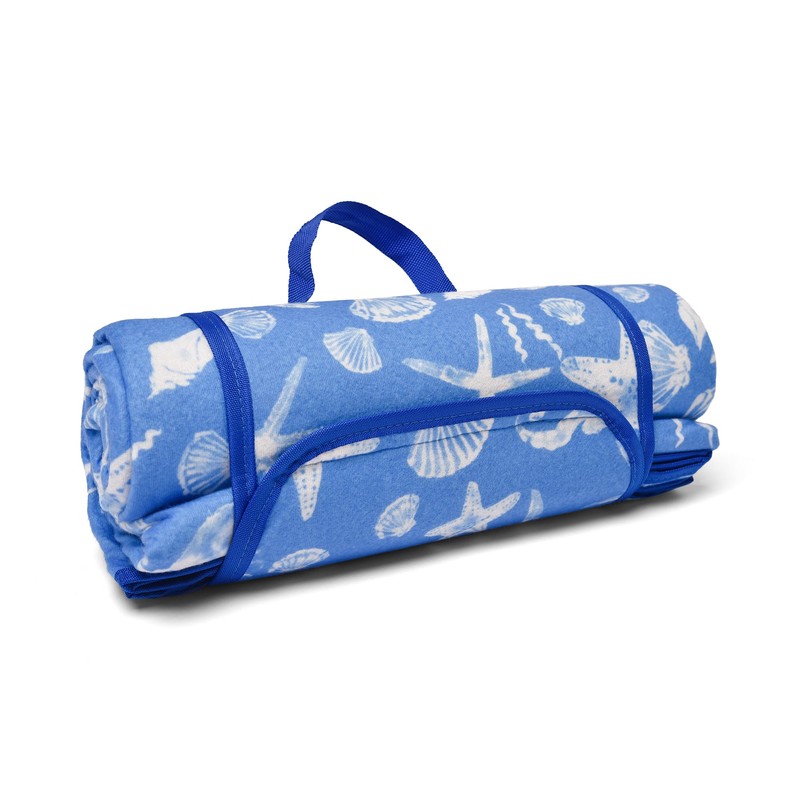 Fusion Coastal Bay Picnic Blanket, 100% soft touch Polyester, Blue,