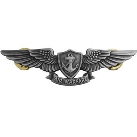 Vanguard Military Navy Aviation Air Warfare Specialist Pin Oxidized Regulation Size, Silver, One Size