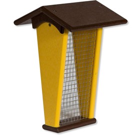 DutchCrafters Peanut Hanging Poly Bird Feeder (Tudor Brown & Lemon Yellow)
