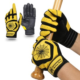 Spidergrip Nonslip Batting Gloves (Yellow Black, M)