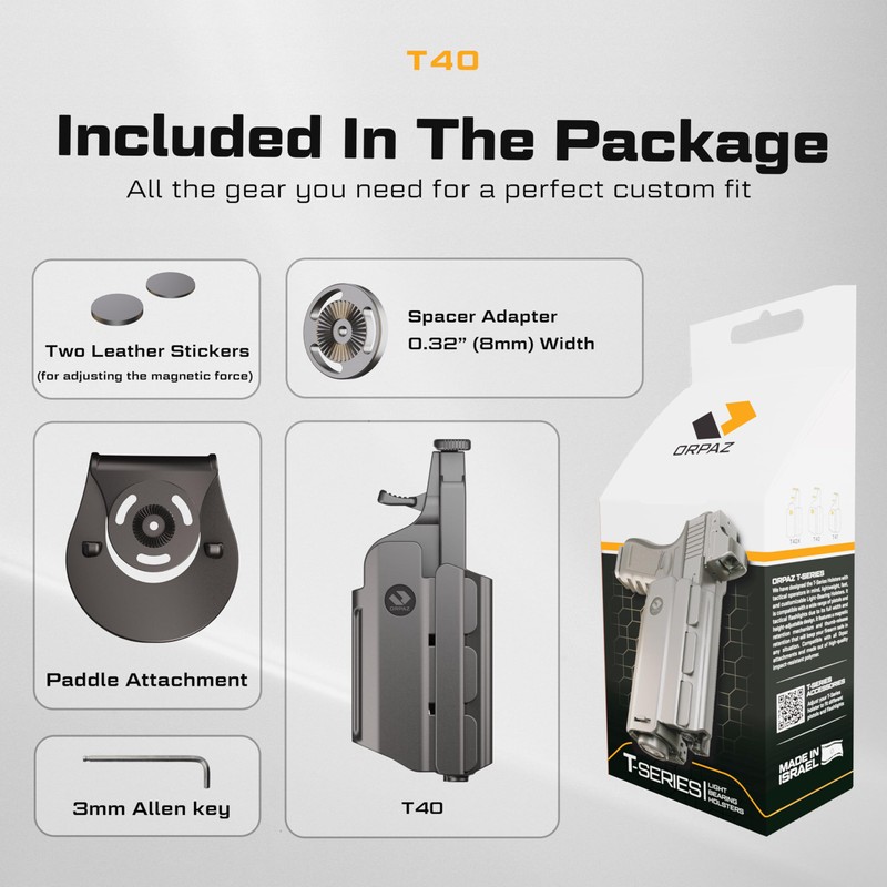 Orpaz T40 Adjustable and Modular Canik TP9 Holster Compatible with