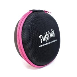 PuffCuff | Round Hardcover Carry Case | Hair Clamp Storage & Protector | Black | 1 Piece | 5.25 x 2 x 5.25