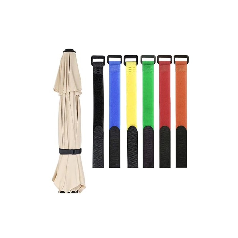 Paquete de 6 correas de amarre reutilizables para sombrilla de