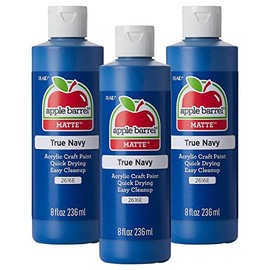 Apple Barrel Acrylic Paint, True Navy (Pack of 3) 8 oz, 2616EA- (Pack of 3)