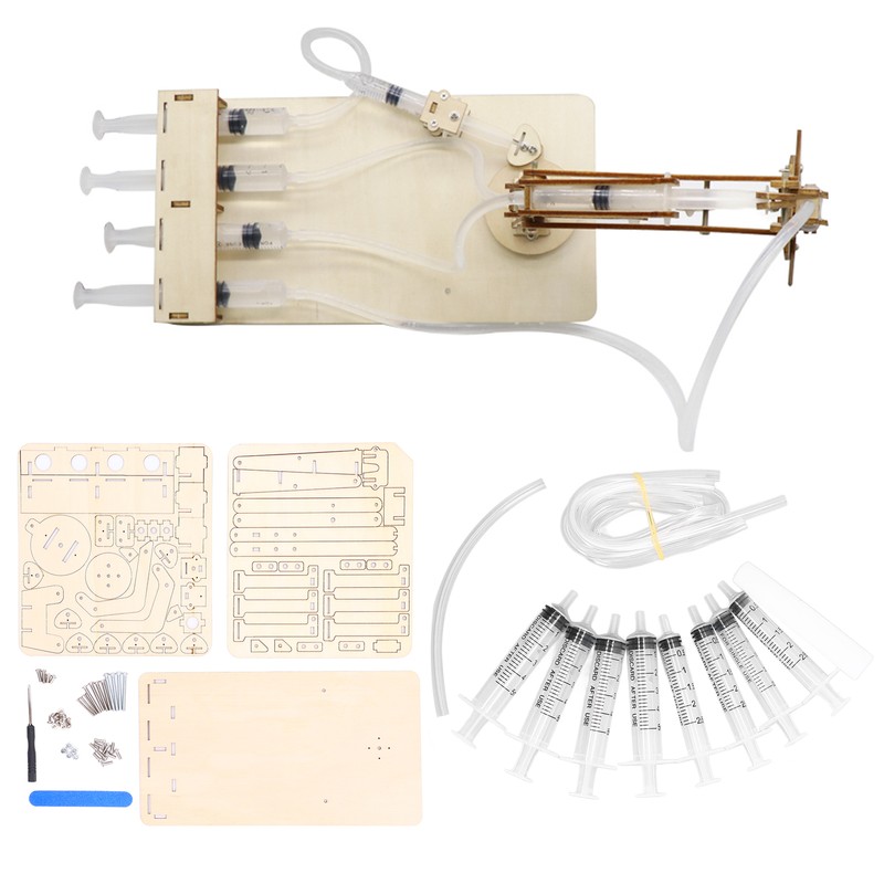 Robot Arm Building Toy Hydraulic Wooden Mechanical Model Tool Set