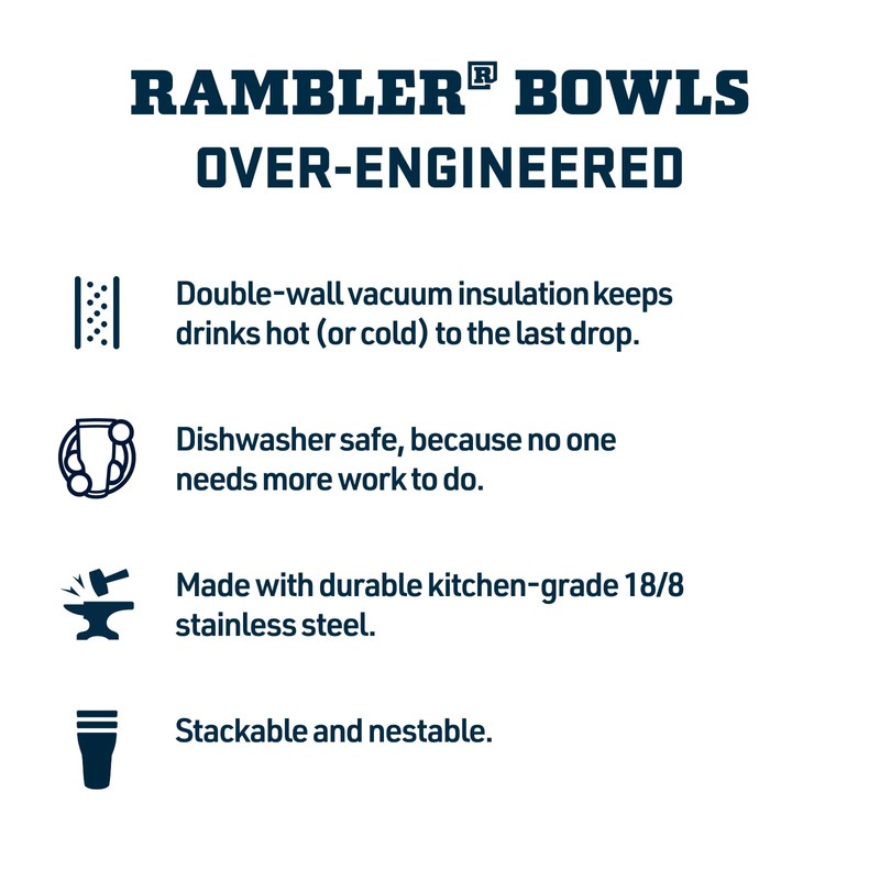 YETI Rambler Insulated Food Bowl, Navy, Medium (1.89 L)