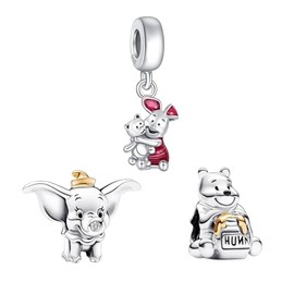 Doyafer 925 Sterling Silver Charm Set, Women's Bracelet Necklace Pendant Set, Birthday Gift, Pearl Women's Bracelet, Silver, Cubic Zirconia