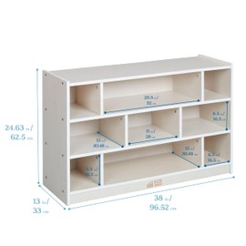 ECR4Kids Mobile Block Storage Cart, Medium, Classroom Furniture, White Wash