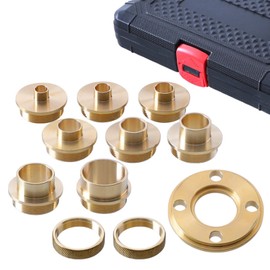 11Pcs/Set Router Bushing Guide Set, Brass Template Router Bushing Kit, 8 Sizes, Router Accessory with Lock Nut for Cut?Out Work Dovetailing