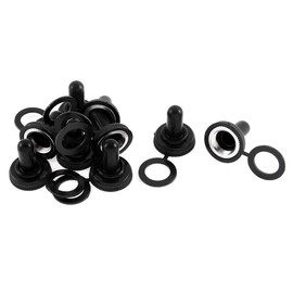 Sourcingmap 9pcs 12mm Mini Toggle Switch Waterproof Rubber Cover Boot Cap Black