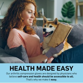 Dr. Arthritis Essentials Open-Fingertip Arthritis Gloves, Compression Gloves Ideal as Carpal Tunnel Gloves, Raynauds Gloves, Hand Brace for Arthritis, Fingerless Gloves Men & Women (Grey, Medium)