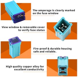 Jcase Fuse Kit Mini Jcase Fuse Assortment Low-HIGH Profile 20A 30A 40A 50A 60A Fit for Ford Chevy/GM Nissan and Toyota Pickup Trucks Cars and SUVs