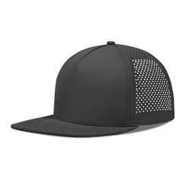 XL XXL Hats for Men Big Head XXL Mens Snapback Hats Flat Brim 5 Panel Hat for Men XXL Trucker Hat Adjustable Mesh Quick Dry Laser Perforated Baseball Cap for Women Men Big Head Dark Gray