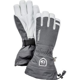 Hestra Army Leather Heli Ski Glove - Classic 5-Finger Snow Glove for Skiing and Mountaineering - Grey - 09