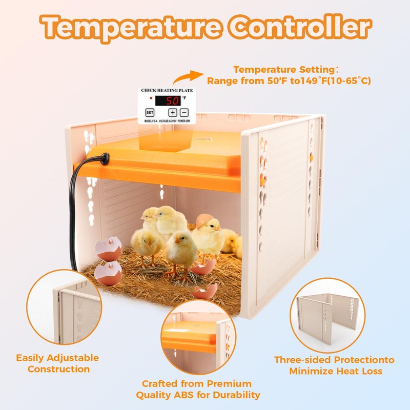 Chicken Coop Heater, 10" x 10" Brooder Plate for Chicks