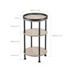 Side Table, Small Round Side Table for Small Spaces, 3-Tier