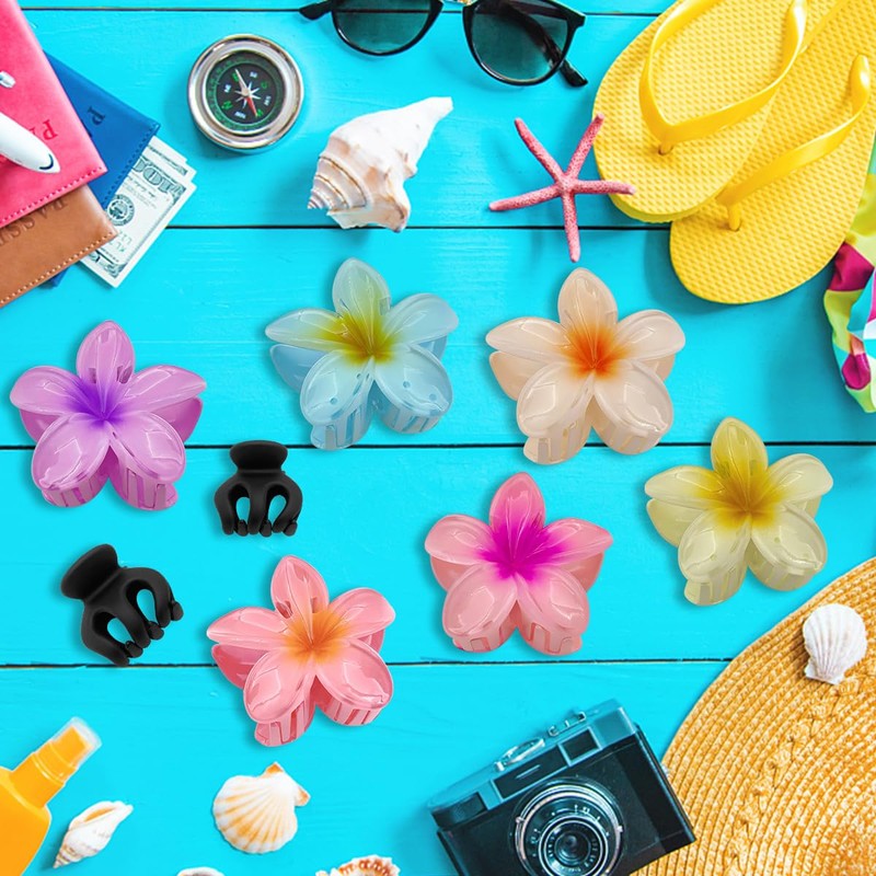 Collenatsy Pack of 6 Flower Hair Clips for Thick Thin