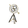 Metal Armillary Sphere Globe with Tripod Stand, 17" Black and