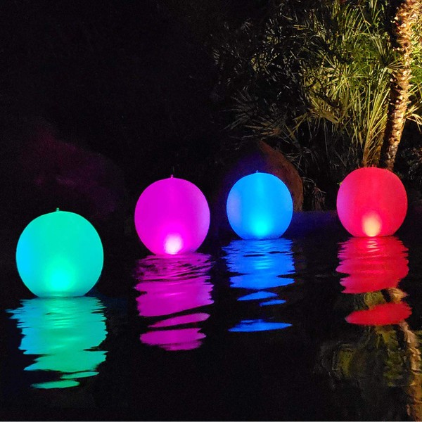 Rukars Floating Ball Pool Light Solar Powered 4 PCS, 14