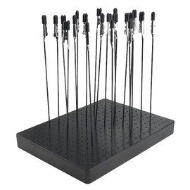 XINMEIWEN Painting Stand Base 19 x 14 Holes Model Hobby Holder Stand with 20pcs Alligator Clip Stick Set for Airbrush Hobby Model Parts DIY Card Photo Memo (8 x 6Inch)