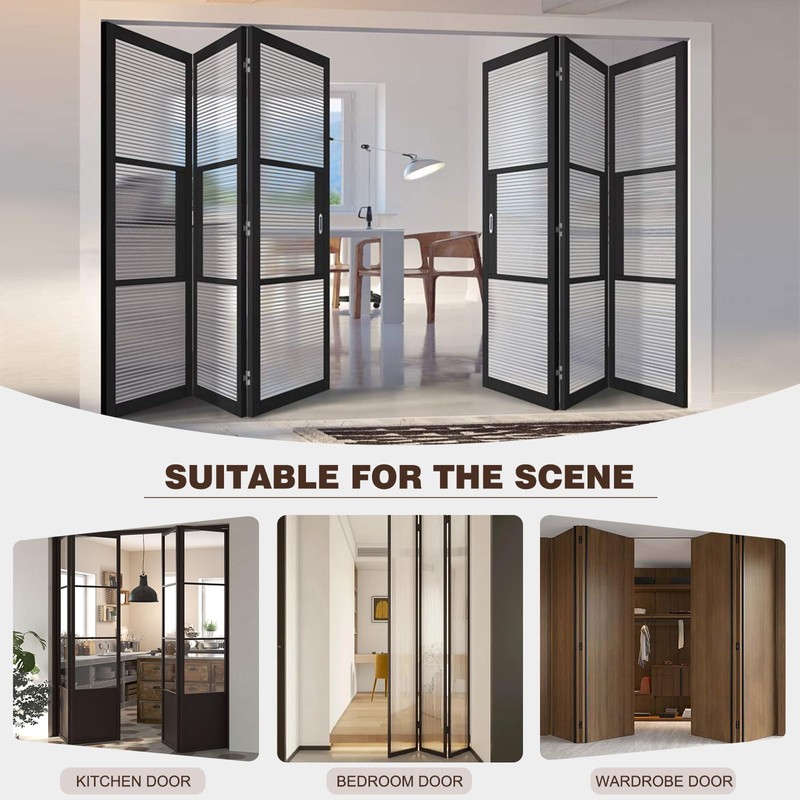Bifold Closet Door Hardware Kit with Top/Bottom Bracket, Guide Wheel