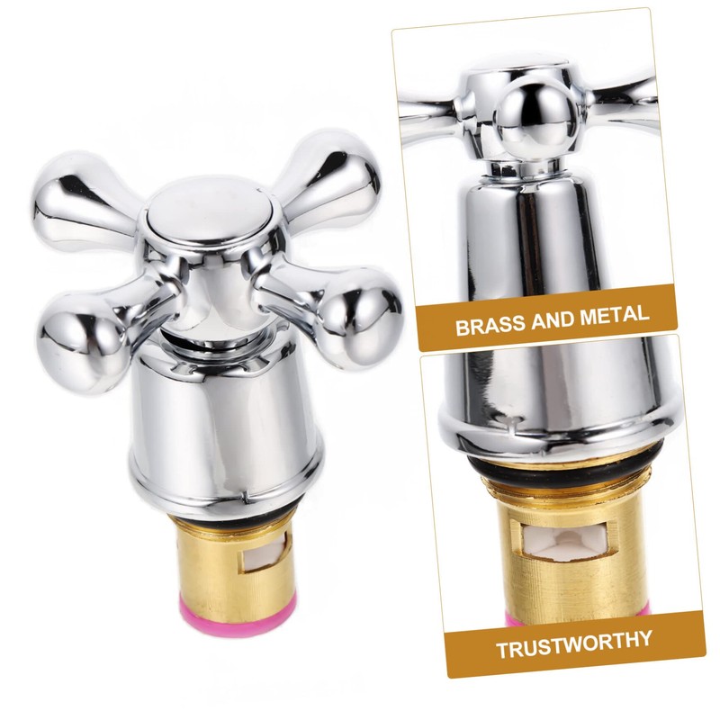 DOITOOL Cross Arm Faucet Handle Tap Head Replacement 2pcs Handle