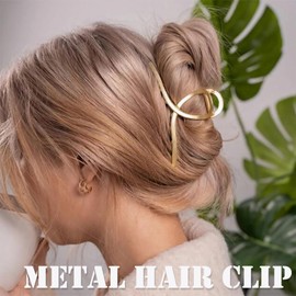 Oneasmot 2 Pcs Gold Silver Hair Clips Large Metal Claw Clips for Thick Hair Non-Slip Strong Hold Hair Clips for Women